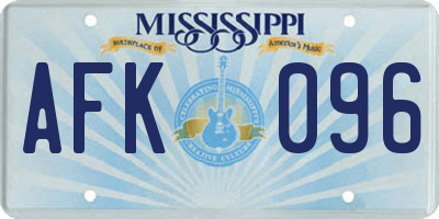 MS license plate AFK096