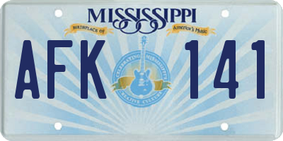 MS license plate AFK141