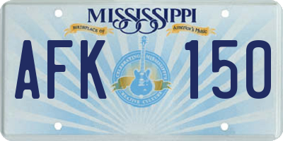MS license plate AFK150