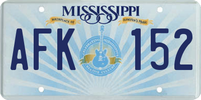 MS license plate AFK152