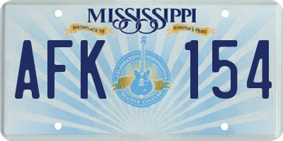 MS license plate AFK154