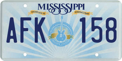 MS license plate AFK158
