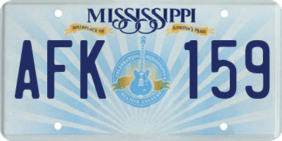 MS license plate AFK159