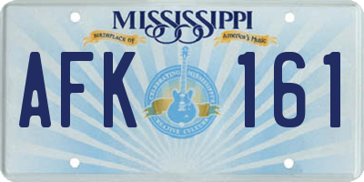 MS license plate AFK161