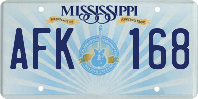 MS license plate AFK168