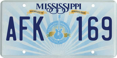 MS license plate AFK169