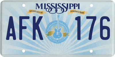 MS license plate AFK176