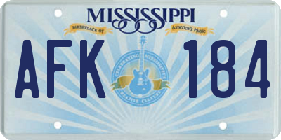 MS license plate AFK184