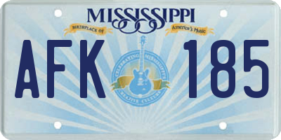 MS license plate AFK185