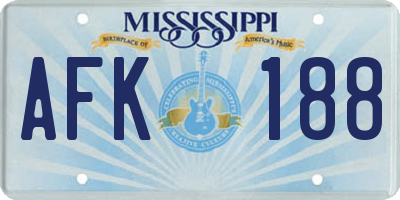MS license plate AFK188