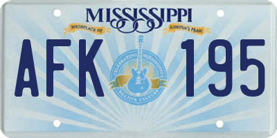 MS license plate AFK195