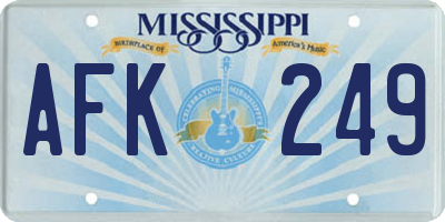 MS license plate AFK249