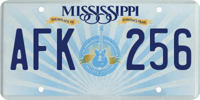 MS license plate AFK256