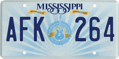 MS license plate AFK264