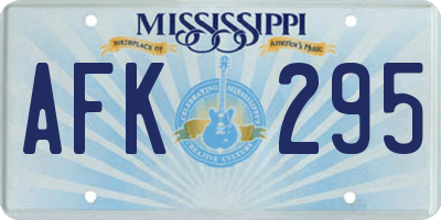 MS license plate AFK295