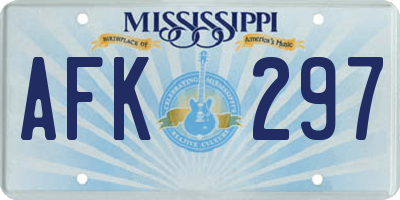 MS license plate AFK297