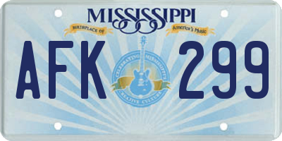 MS license plate AFK299