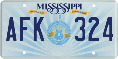 MS license plate AFK324