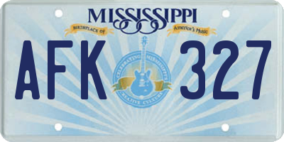 MS license plate AFK327
