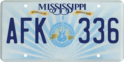 MS license plate AFK336