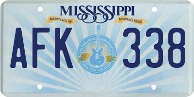 MS license plate AFK338