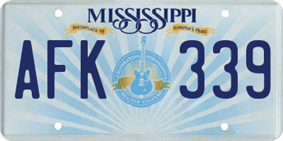 MS license plate AFK339