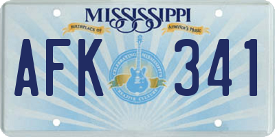 MS license plate AFK341