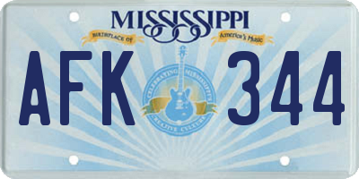 MS license plate AFK344