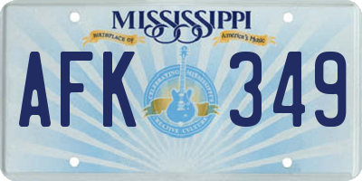MS license plate AFK349