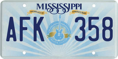 MS license plate AFK358