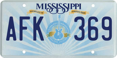 MS license plate AFK369