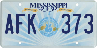 MS license plate AFK373