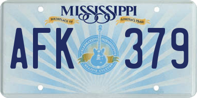 MS license plate AFK379