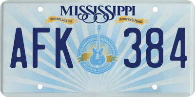 MS license plate AFK384
