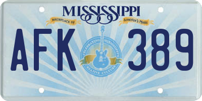 MS license plate AFK389