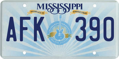 MS license plate AFK390