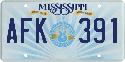 MS license plate AFK391