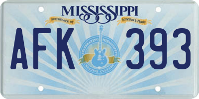 MS license plate AFK393