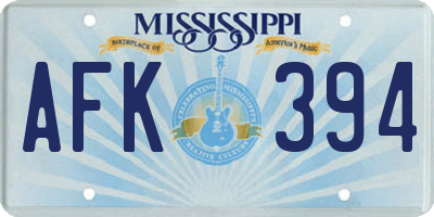 MS license plate AFK394