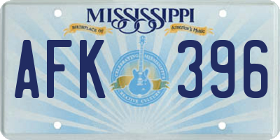MS license plate AFK396