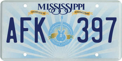 MS license plate AFK397