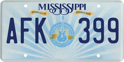 MS license plate AFK399