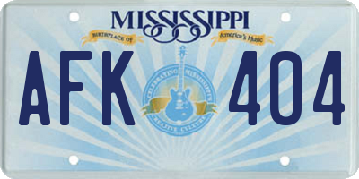 MS license plate AFK404