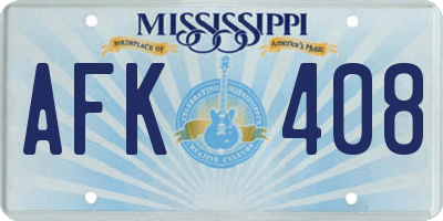 MS license plate AFK408
