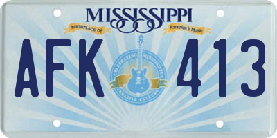 MS license plate AFK413