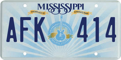 MS license plate AFK414
