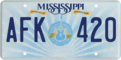 MS license plate AFK420