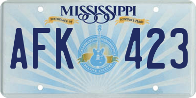 MS license plate AFK423