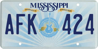 MS license plate AFK424