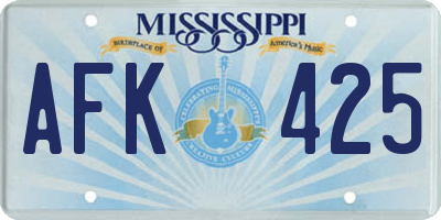 MS license plate AFK425